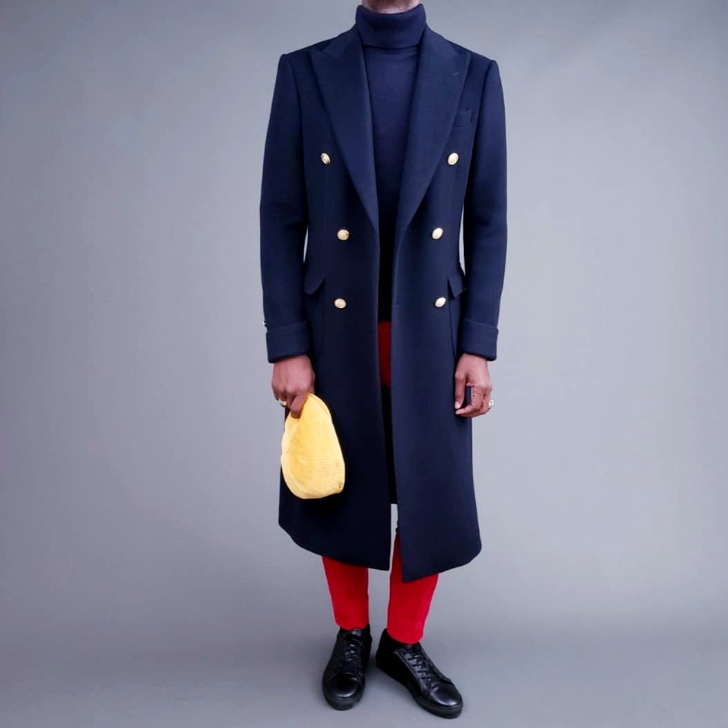 Navy coat gold buttons deals